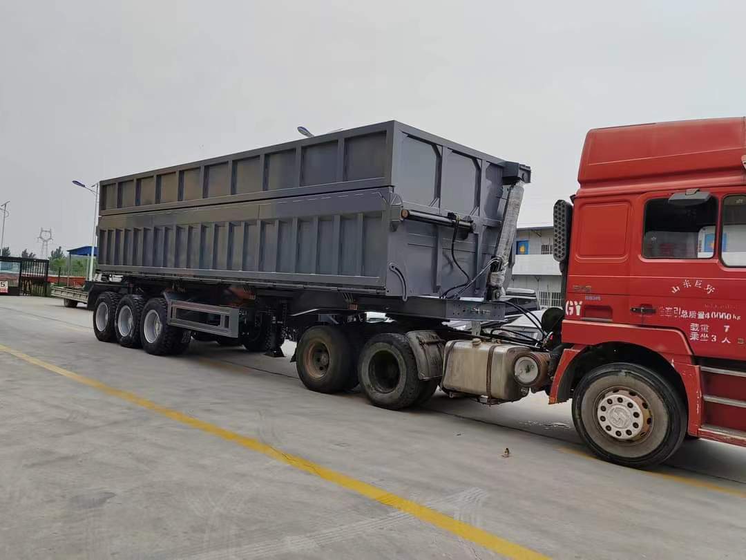 13-meter side-turn dump transport semi-trailer