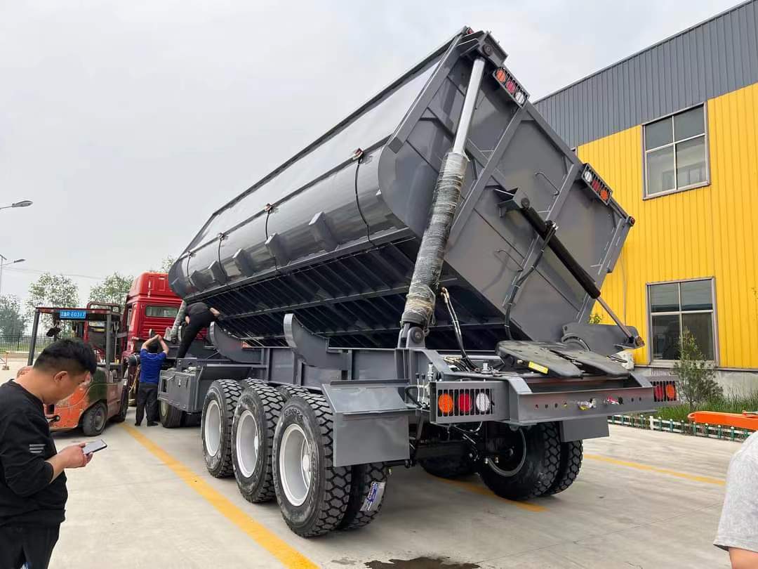 13-meter side-turn dump transport semi-trailer