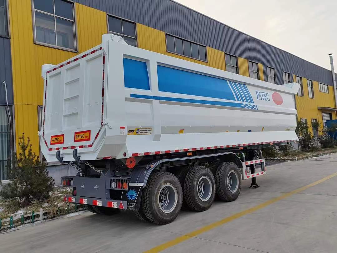 9.5-meter flatbed rear-turn dump semi-trailer