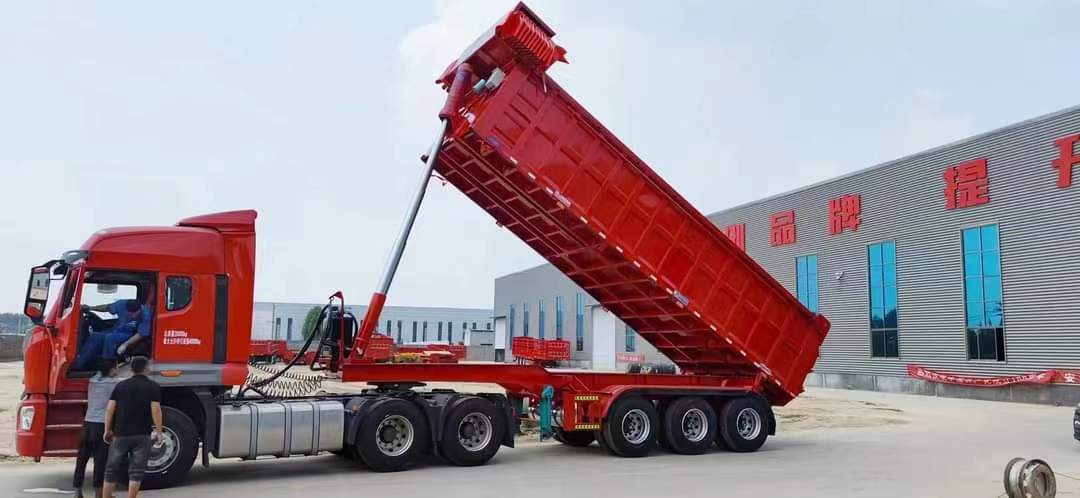 Riyadh customer ordered rear tipping dump truck to transport stones