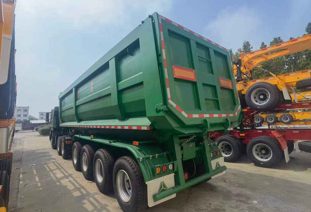 9-meter flatbed rear-turn dump semi-trailer