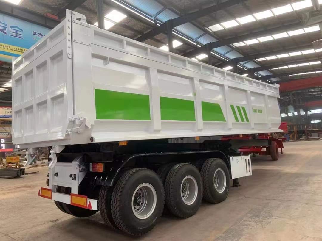 9.5-meter flatbed rear-turn dump semi-trailer