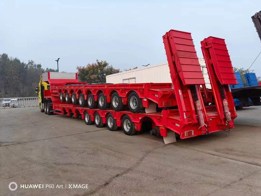 13-meter three-line six-axle low-flat semi-trailer