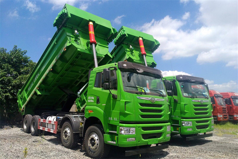 FAWQD Jiefang Han V heavy truck version 2.0 375 horsepower 8X4 5.6 meter dump truck